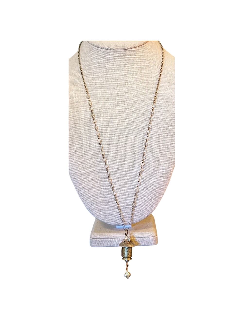 Tri-Metal Federal Gap 45 Ammo Butterfly Birdhouse Pendant on 925 & Crystal Chain